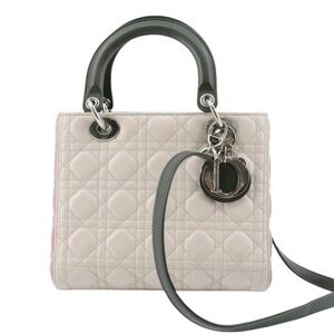 ✨🛍️ Christian Dior Tricolor Medium Lady Dior - White, Pink, and Green